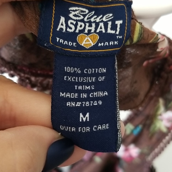 Blue Asphalt Boho Top MediumI/I - Picture 9 of 10